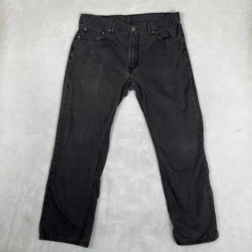 Levi's 559 Jeans Mens 36x30 Gray Relaxed Straight Denim Charcoal Wash Pants